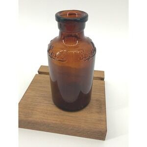 Lysol Antique Apothecary Bottle 4.5 inch Amber Glass Embossed Early 20th Century